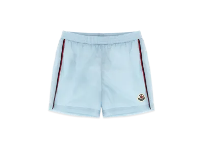 MONCLER Kids Tricolor Piping Swimsuit "Light Blue"