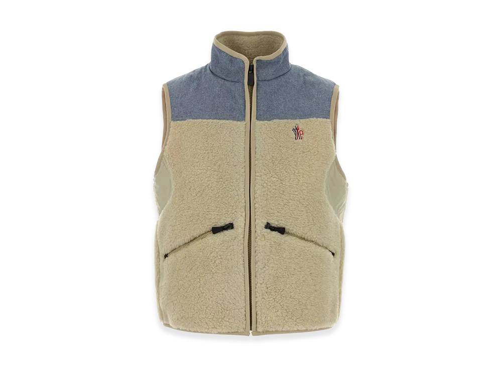 MONCLER Women's Teddy Vest "Sand Beige"