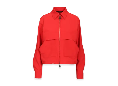 MONCLER Women's Canvas Jacket With Embroidered Logo "Red"