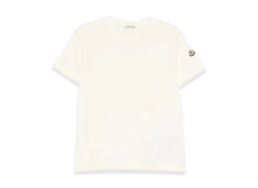 MONCLER Women's Cotton T-Shirt With Trimmed Hem "White"