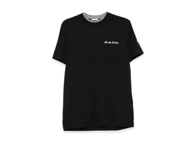 MONCLER Embroidered Logo And Double Crew Neckline Cotton T-Shirt "Black"