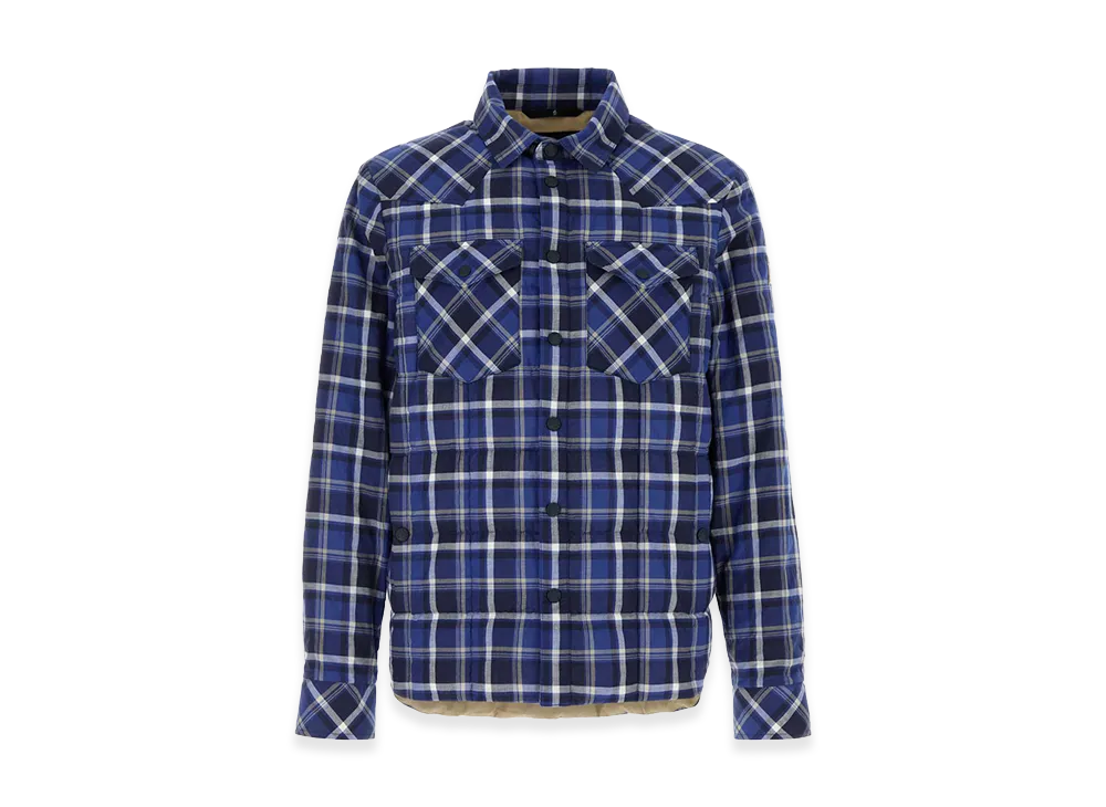 MONCLER Embroidered Stretch Cotton Shirt "Blue"