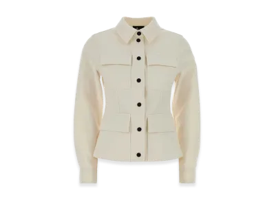 MONCLER Women's Felt Jacket "Ivory"