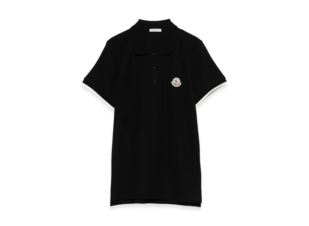 MONCLER Women's Logo Patch Polo Shirt "Black"