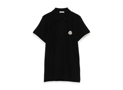 MONCLER Women's Logo Patch Polo Shirt "Black"