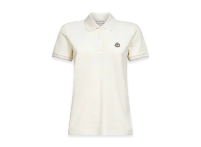 MONCLER Women's Logo Patch Polo Shirt "White"
