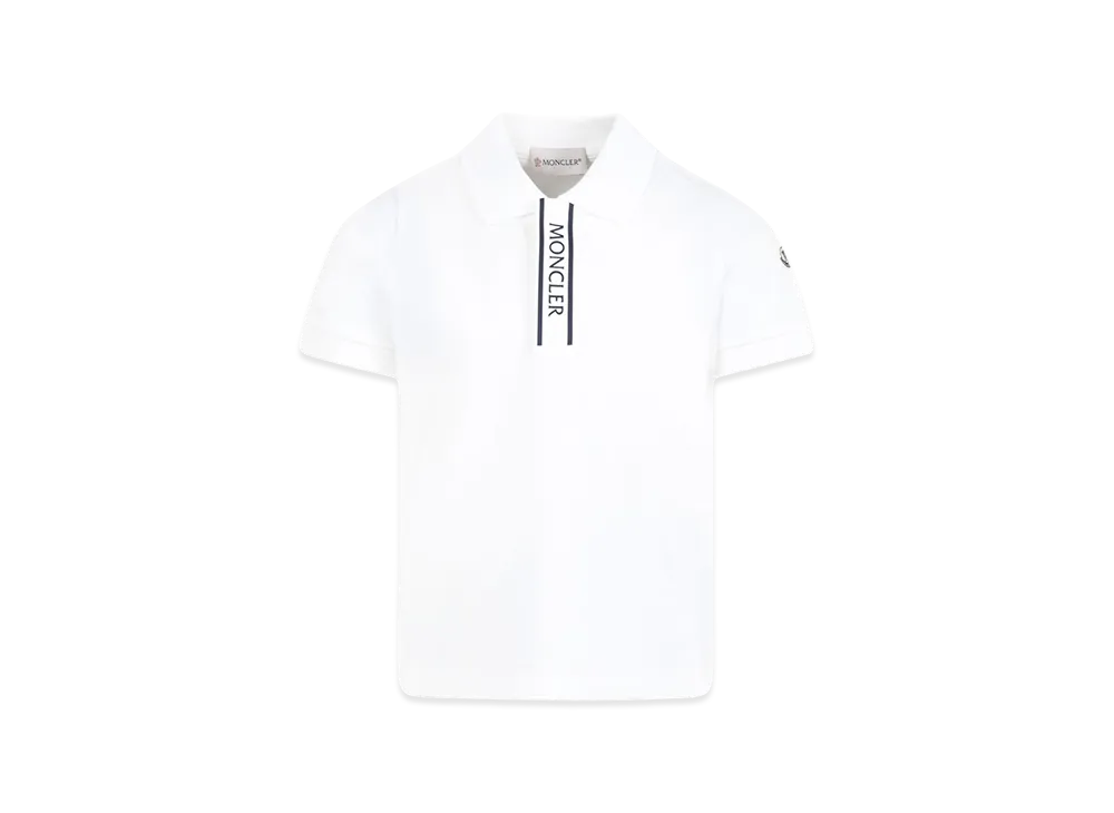 MONCLER Kids Logo Polo Shirt "White"
