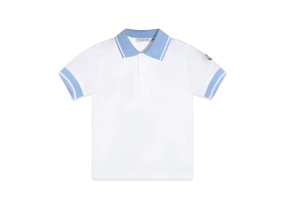 MONCLER Kids Polo Shirt "White/Blue"