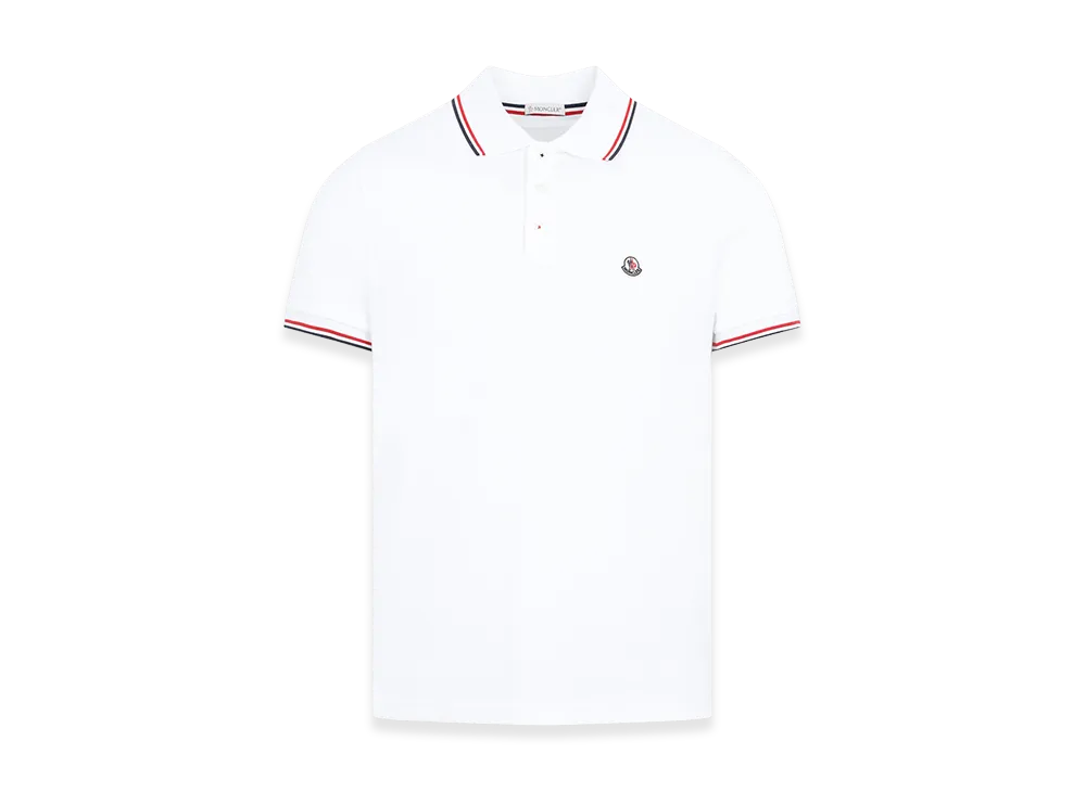 MONCLER Pique Cotton Polo Shirt "White"