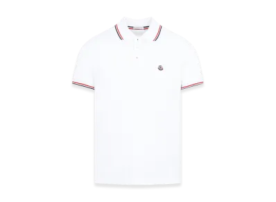 MONCLER Pique Cotton Polo Shirt "White"