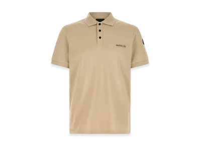 MONCLER Pique Polo Shirt "Beige"