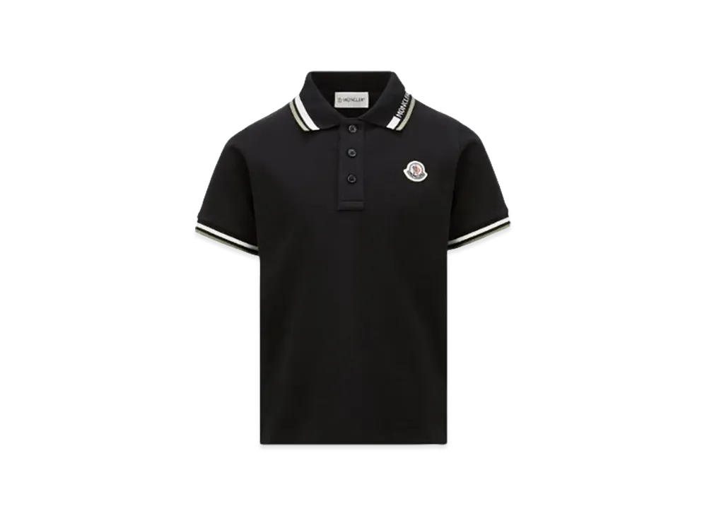 MONCLER Kids Pique Polo Shirt "Black"