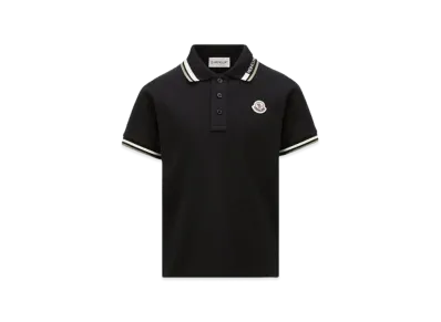 MONCLER Kids Pique Polo Shirt "Black"