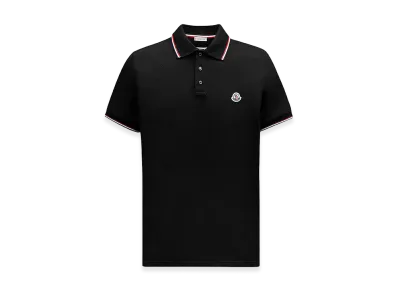 MONCLER Tricolor Detail Polo Shirt "Black"