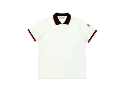 MONCLER Kids Tricolor Polo Shirt "White"