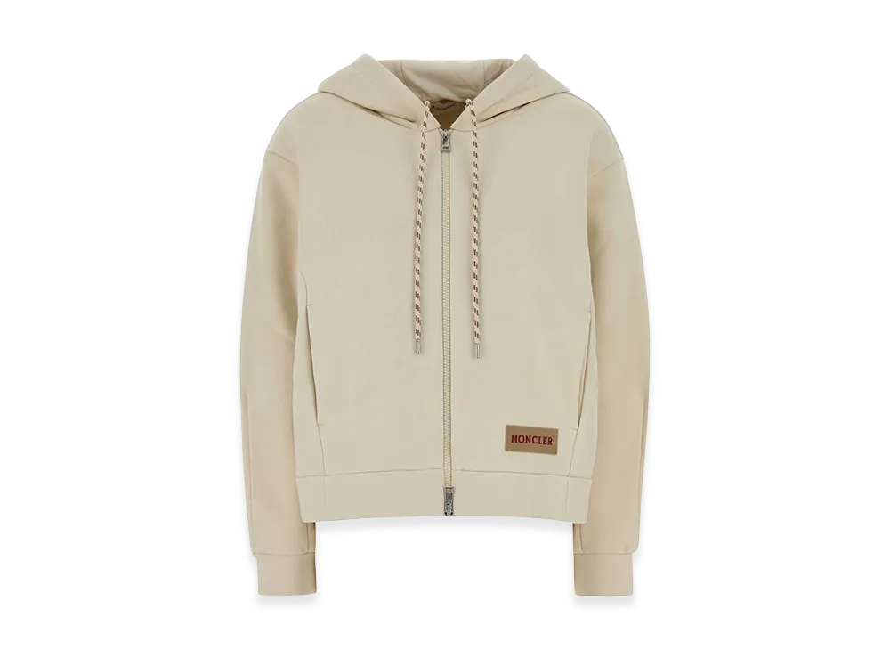 MONCLER Women's Cotton Blend Oversize Hoodie "Ivory"