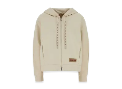 MONCLER Women's Cotton Blend Oversize Hoodie "Ivory"