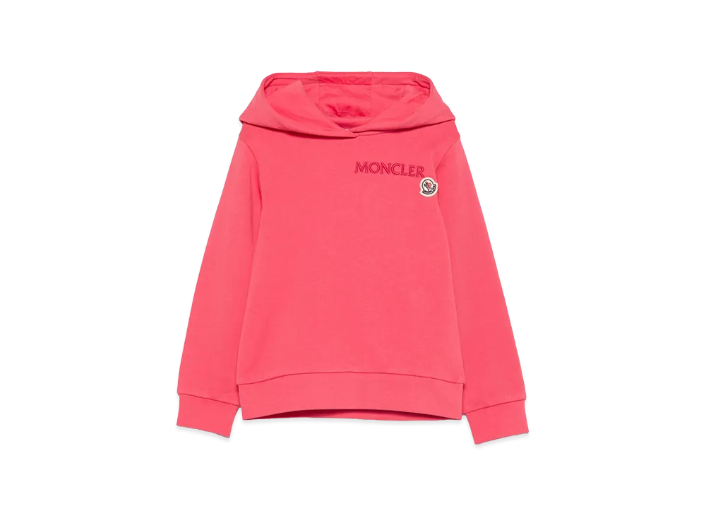 MONCLER Kids Logo Embroidery Hoodie "Pink"