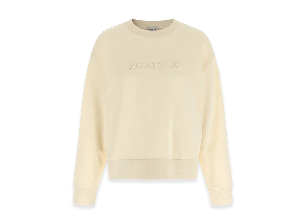 MONCLER Women's Logo Embroidery Sweatshirt "Beige"