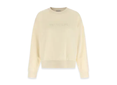 MONCLER Women's Logo Embroidery Sweatshirt "Beige"