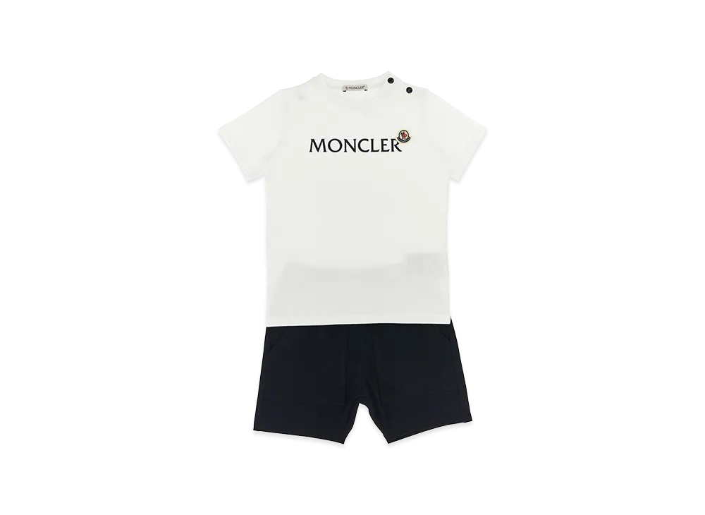 MONCLER Kids T-Shirt And Logo Bermuda Suits "White/Black"