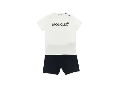 MONCLER Kids T-Shirt And Logo Bermuda Suits "White/Black"