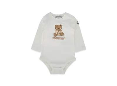 MONCLER Newborn Set With Bear Motif "White"