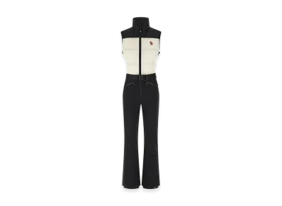 MONCLER Women's Sleeveless Ski Suit "White/Black"