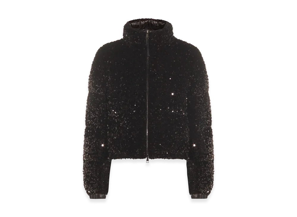 MONCLER Women's Embellished Polyester Louvi Down Jacket "Black"