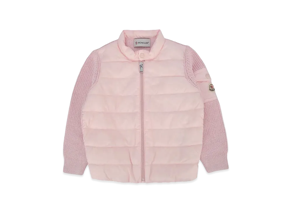 MONCLER Kids Padded Cotton Zip-Up Cardigan "Pink"