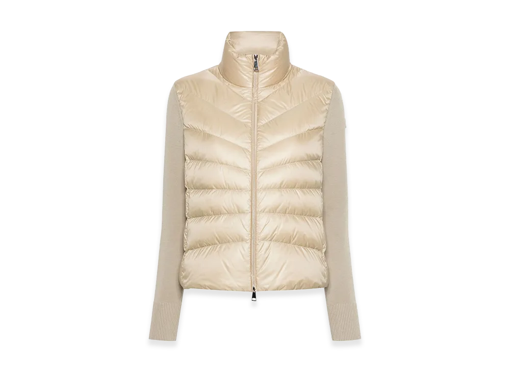MONCLER Women's Padded Wool Cardigan "Beige"