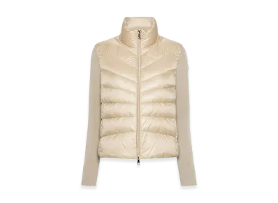 MONCLER Women's Padded Wool Cardigan "Beige"