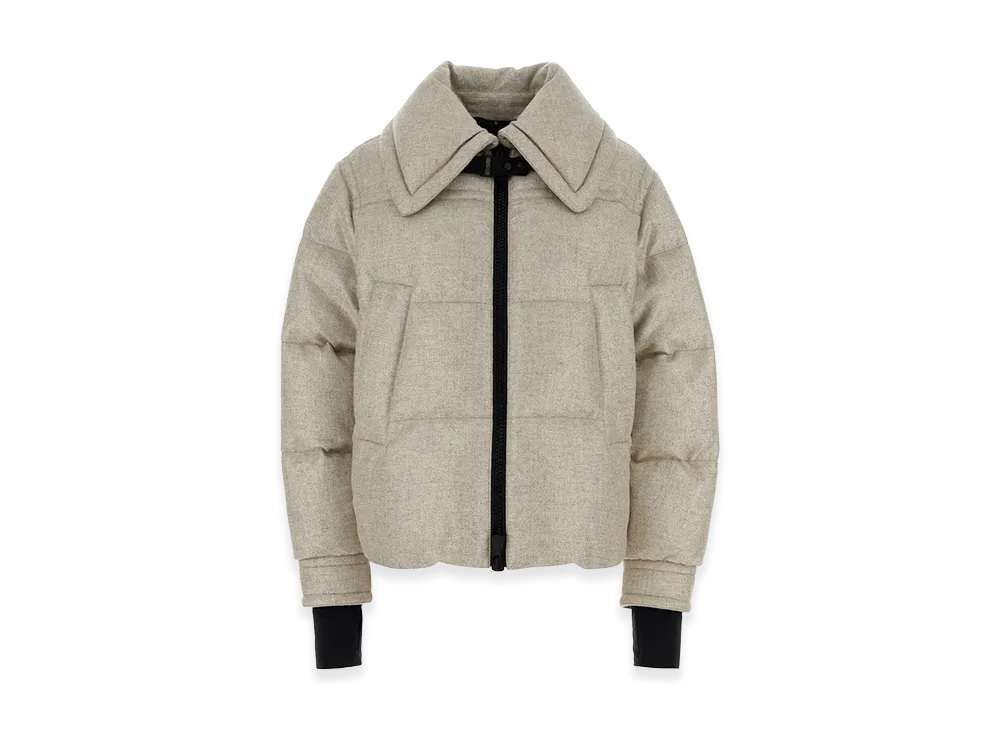 MONCLER Women's Wool Blend Sandane Down Jacket "Sand Beige"