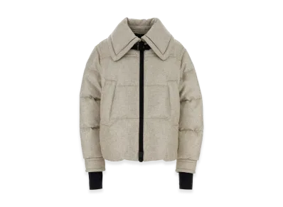 MONCLER Women's Wool Blend Sandane Down Jacket "Sand Beige"