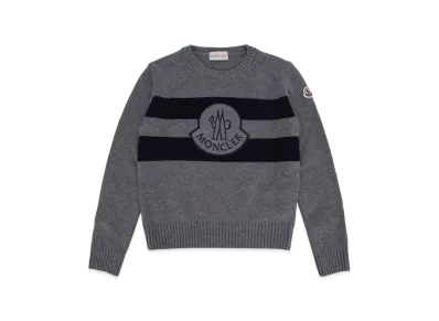 MONCLER Kids Crew Neck Sweater "Gray"