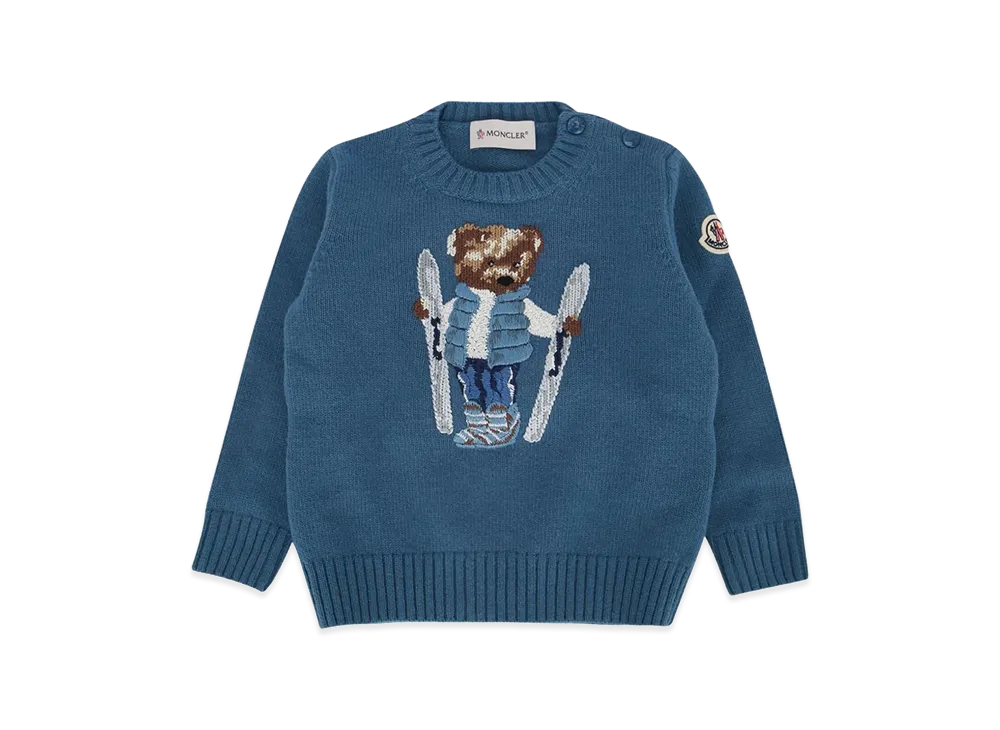 MONCLER Kids Crew Neck Sweater "Light Blue"