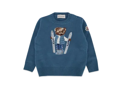 MONCLER Kids Crew Neck Sweater "Light Blue"