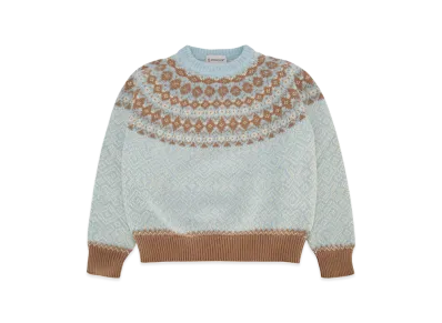 MONCLER Kids Crew Neck Sweater "Light Blue"