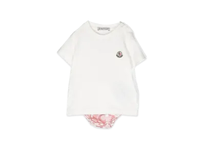 MONCLER Kids T-Shirt And Bloomers Set "White/Pink"