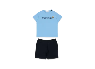 MONCLER Kids T-Shirt And Shorts Set "Light Blue/Dark Blue"