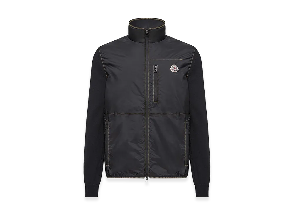 MONCLER Nylon jacket with cotton inserts "Black"