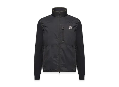 MONCLER Nylon jacket with cotton inserts "Black"