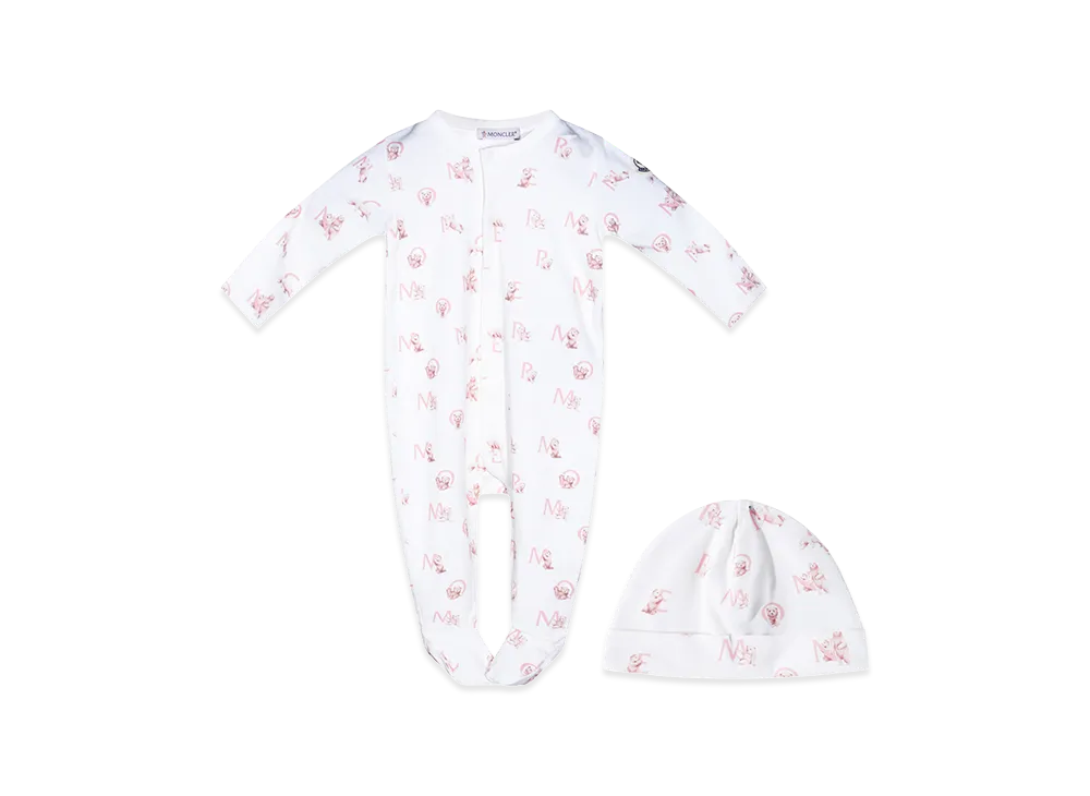 MONCLER Kids Cotton Jumpsuits "White"