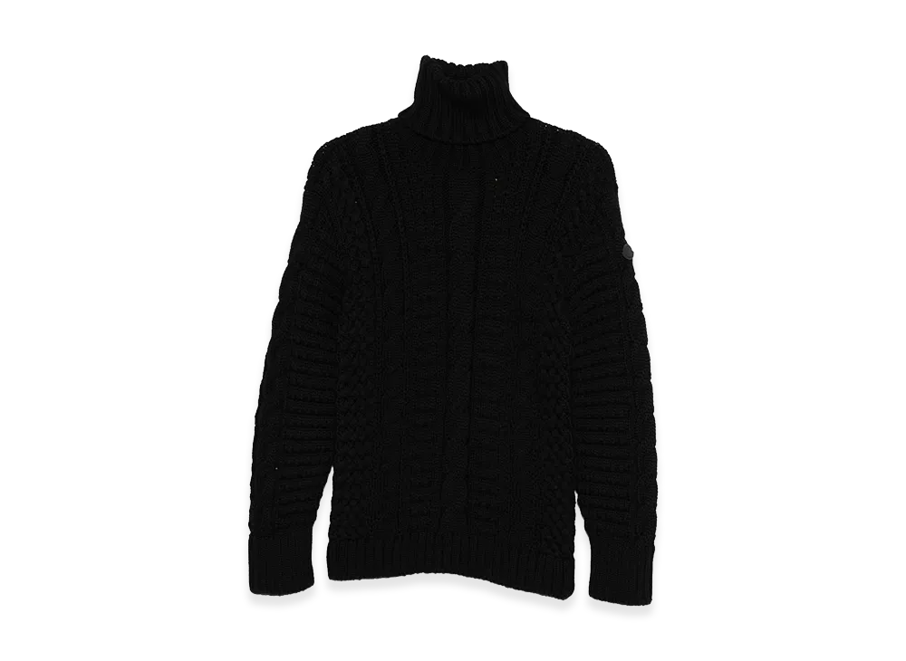 MONCLER Women's Edward Enninful Tricot Turtleneck Sweater "Black"