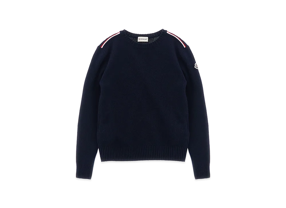 MONCLER Kids Tricolor Detail Sweater "Dark Blue"