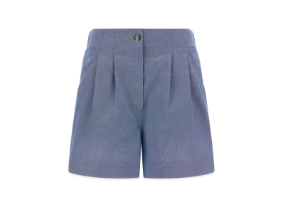 MONCLER Women's Chambray Cotton Shorts "Light Blue"