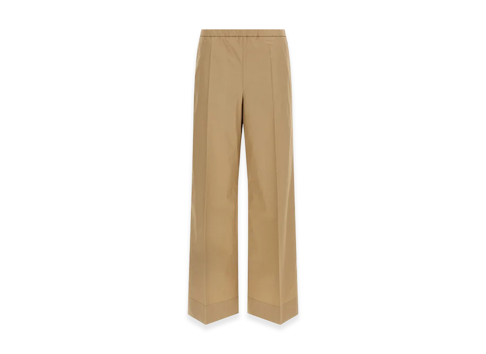 MONCLER Women's Grosgrain Logo Patch Pants "Beige"