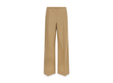 MONCLER Women's Grosgrain Logo Patch Pants "Beige"