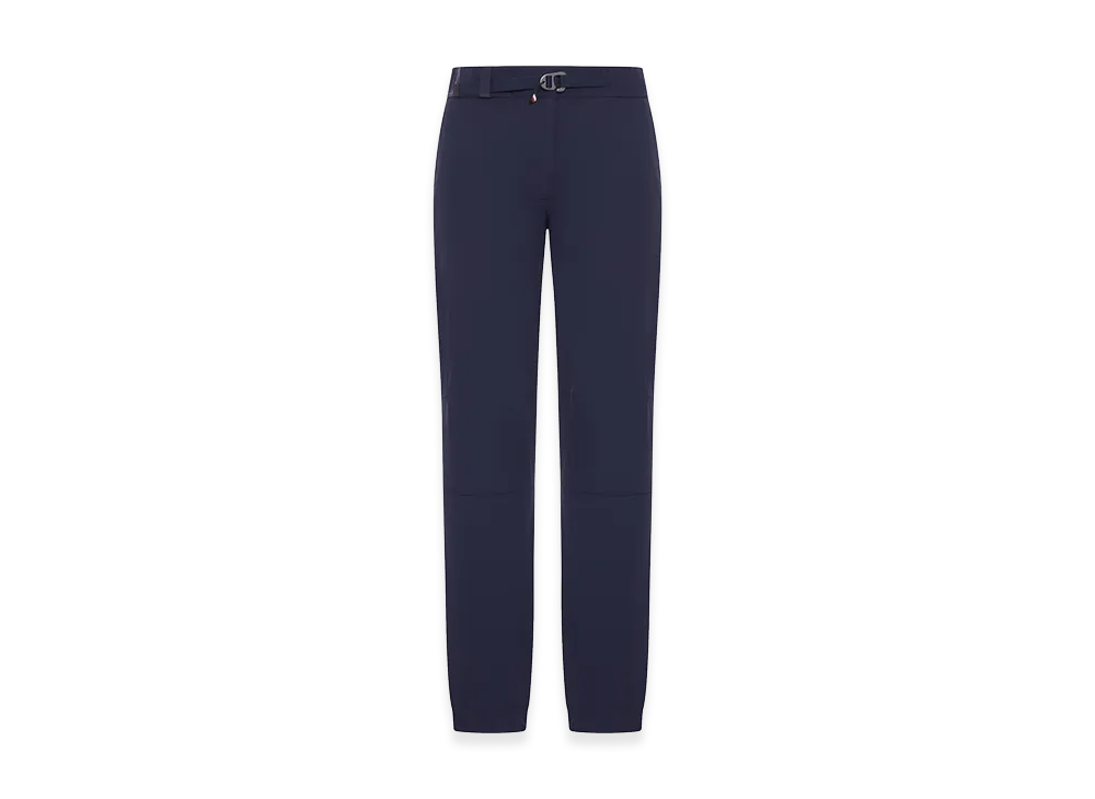MONCLER Women's Stretch Trousers In Structured Technical Fabric "Navy Blue"