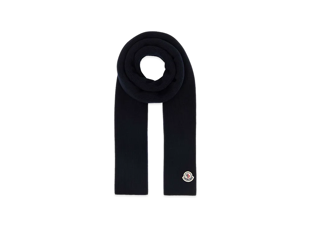 MONCLER Wool Scarf "Midnight Blue"